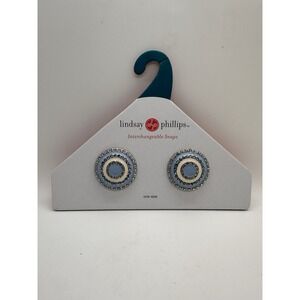 Lindsay Phillips Interchangeable Shoe Snaps Antoine Blue‎ Rhinestone